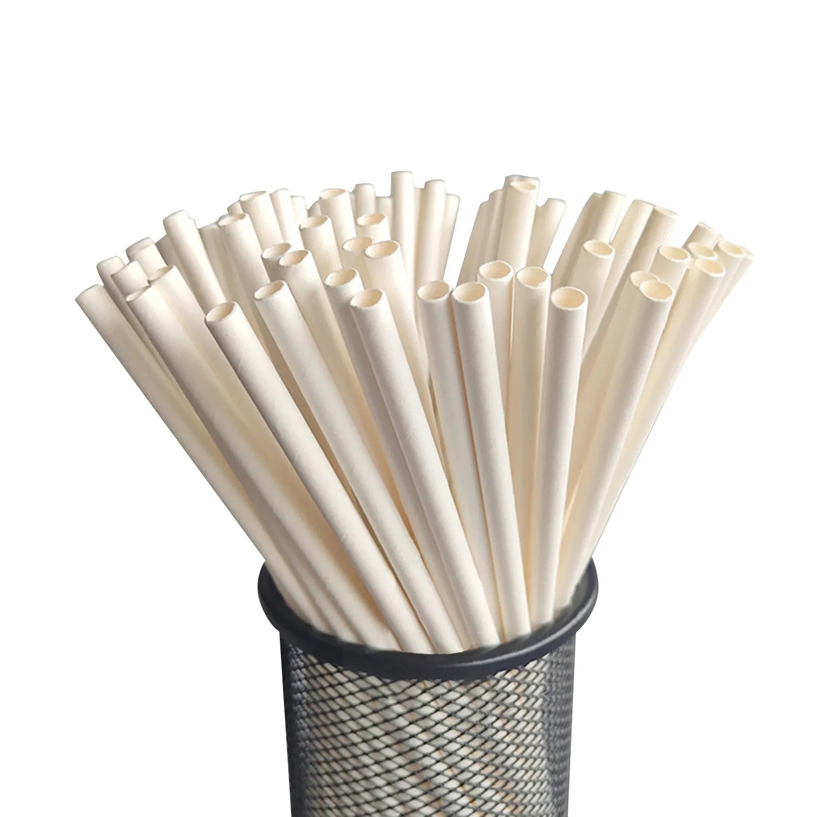 Eco Friendly White Disposable Drinking Striped Paper Straws Biodegradable Bubble Paper Straw Individually Wrapped Paper Straw