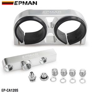 EPMAN Supporto Universale in Alluminio per Doppia <span class=keywords><strong>Pompa</strong></span> Carburante da Corsa 60mm con Kit Blocco Collettore di Uscita Carburante per <span class=keywords><strong>Pompa</strong></span> Carburante <span class=keywords><strong>Bosch</strong></span> 044 - Product Image 3