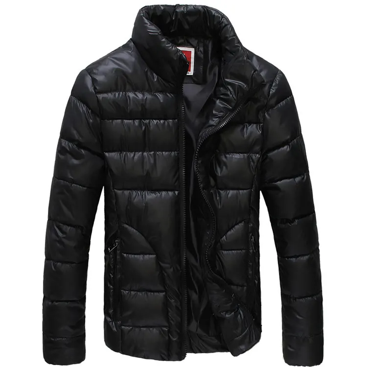 Autumn Men's Coat Windbreaker Fashion Male Cotton Warm Parka Down Hood Casual Outerwear Thermal Black Jackets Men
