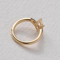 Anillo de Compromiso Solitario con Diamante Cultivado en Laboratorio de 3 Quilates, Corte Marquesa, con Tallo Dividido, Oro Sólido de 10K/14K/18K, Certificado IGI, CVD/HPHT, Personalizado