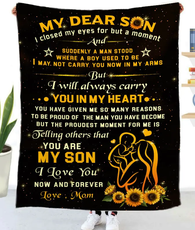 3D Custom Print Fashion Love Letter New Year Gifts Travel Blanket To My Daughter Son Warm Soft Fleece Sherpa Blanket Throw