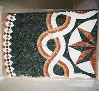Médaillon en mosaïque à motif français, carrelage de sol décoratif, motif de carreaux de mosaïque gratuits