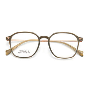 Monture de lunettes ovales Danyang M8137 en titane IP, monture complète, verres acryliques anti-UV, unisexe - Product Image 1