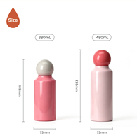 Bouteille d'eau portable de 380 ml/480 ml en forme de cône conique avec couvercle sphérique, double paroi isolée sous vide pour une rétention du froid