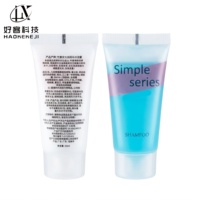 Kit d'articles de toilette pour hôtel personnalisé 20ml 30ml, tube souple en PE, ensemble de shampoing et gel douche pour chambre d'hôtel, articles de toilette de voyage