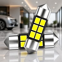 Ampoule LED 2835 8SMD double point pour toit de voiture, 12V DC, ajustement standard 31 36 39 41mm, haute luminosité, double extrémité, pour intérieur