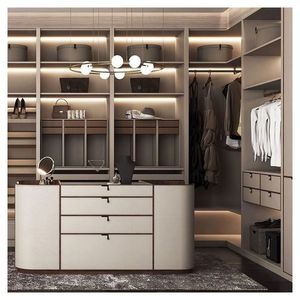 Armoire sur mesure en bois massif, du sol au plafond, en contreplaqué, design moderne, pour chambre à coucher, avec rangement - Product Image 5