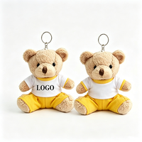 Mascotte en peluche personnalisée, porte-clés en peluche personnalisé, ours en peluche doux avec logo pour événements sportifs, souvenirs et promotion de clubs, fabrication OEM