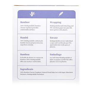Protector de fugas OEM ODM, almohadilla menstrual de bambú, antisarpullido, servilleta orgánica sanitaria premium - Product Image 5