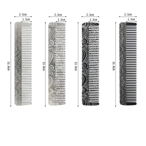 Pettine da <span class=keywords><strong>uomo</strong></span> a denti fini Mini pettine da <span class=keywords><strong>barba</strong></span> alla moda in metallo con manico in metallo per <span class=keywords><strong>barba</strong></span> da coda - Product Image 4