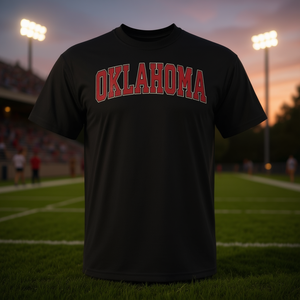 T-shirt de sport rétro vintage Oklahoma, style rouge, grande taille pour hommes - Product Image 3