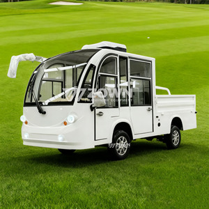 Comfort Enclosed Cabin Electric <b>Flatbed</b> Transport <b>Truck</b> Custom Color For Resort Industrial Park - Product Image 1