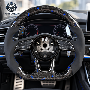 Volante de Fibra de Carbono Personalizado para Audi Q5 B9 R8 A5 SQ5 Q7 Q8 C8 A7 RS6 C8 RSQ8 R S Line RS A3 A4 A6 C6 B8 C7 A8L RS5 - Product Image 4