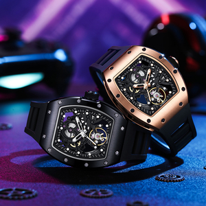 Reloj Mecánico de Alta Calidad para Hombre con Caja de Fibra de Carbono, Movimiento Automático, Diseño Hueco Black Warrior, Resistente al Agua, Reloj de Moda - Product Image 5