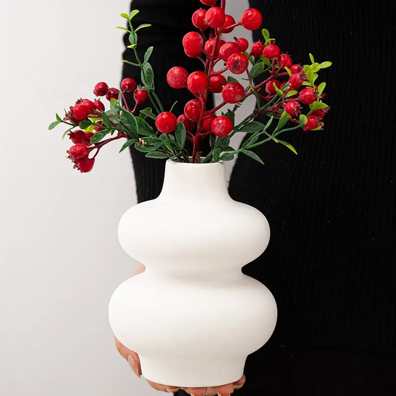 Royaumann, jarrón blanco de lujo personalizado Premium, jarrones de cerámica y porcelana altos, jarrones de flores esmaltados antiguos rústicos chinos para decoración del hogar