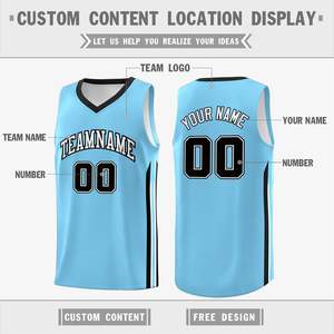 Maillot de basket-ball classique bleu clair personnalisé, style athlétique et décontracté - Product Image 2