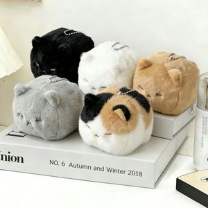 Llavero de peluche corto de 10 cm con diseño de gato, personalizado, suave, adorable, con cara de gatito y forma de tofu, creativo y de dibujos animados - Product Image 2