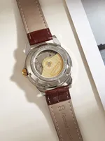 Montre automatique LONGLUX pour homme, style business, loisirs, rendez-vous, mécanique, bracelet en cuir, étanche, avec affichage jour et date, cadeau pour homme.