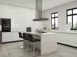 Mueble de Cocina Extraíble con Acabado en Laca Blanca y Construcción de Tablero de Melamina para Uso en Apartamentos - Product Image 5