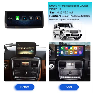 Road Top inalámbrico <span class=keywords><strong>Apple</strong></span> <span class=keywords><strong>CarPlay</strong></span> Android Auto pantalla Multimedia para mercedes-benz Clase G W463 2013-2018 NTG4.5 NTG5.0 - Product Image 2
