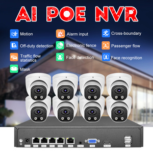 Kit NVR PoE 4K 8 canaux avec détection de reconnaissance faciale et fonction IA, système de caméra de sécurité 5MP, enregistreur vidéo réseau IA 8MP - Product Image 1