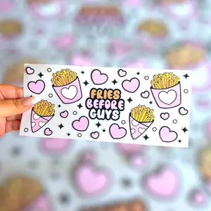 Love Happy Quotes Mug Self-Adhesive UV DTF Decals Waterproof Glassware and Bottles Uvdtf <strong>Transfer</strong> Decal Cup Wrap Stickers - Product Image 4