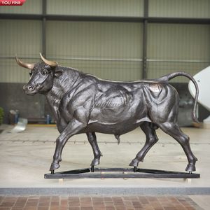 Sculpture de <span class=keywords><strong>taureau</strong></span> <span class=keywords><strong>Angus</strong></span> en bronze et laiton pour la décoration de la ferme - Product Image 2