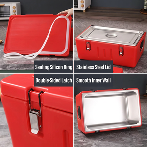 Juego de 4 Recipientes Térmicos Rojos para Almacenamiento de Alimentos, 15L 25L 35L 50L, Juego de Recipientes Térmicos de Gran Capacidad, Juego de Recipientes Portátiles para Alimentos Calientes - Product Image 2