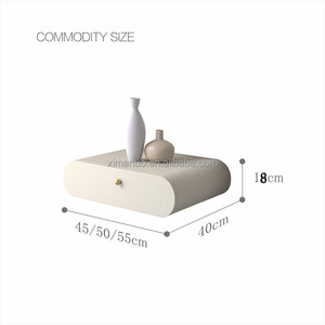 Pequeño espacio oculto, gabinete minimalista de madera, flotador de almacenamiento, mesita de noche colgante, gabinete de almacenamiento de lujo, mesita de noche con - Product Image 3