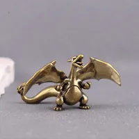 Statue de dragon volant en laiton |   Ornement de bureau vintage |   Figurine d'animal porte-bonheur pour la décoration de la maison et du bureau |   Cadeau artisanal en gros