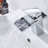 LED Cascade Salle De Bain Robinet de Lavabo En Laiton Massif Lavabo Lavabo Vanité Robinet