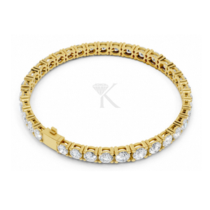 Pulsera de tenis clásica de oro macizo de 14K y 18K con diamantes engastados en punta, con diamantes redondos creados en laboratorio, joyería fina minimalista. - Product Image 2