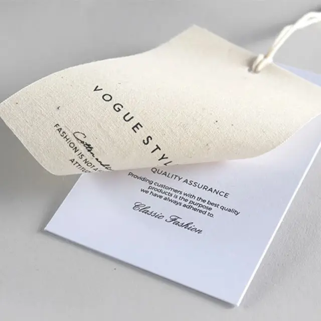 Moda özel giyim etiketleri geri dönüşümlü toptan baskılı dokuma pamuk kanvas kumaş logosu asmak yazılı etiket