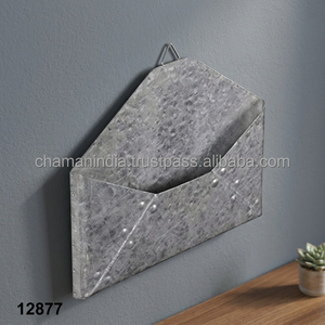 Porte-fichiers en fer galvanisé Art Déco, décoration élégante pour la maison, à fixer au mur, pour la maison ou le bureau, Chaman India - Product Image 2