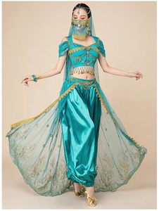 Halloween <span class=keywords><strong>Bollywood</strong></span> Cosplay Aladdin Jasmine Princess Show Falda Pantalones Conjunto Ropa para mujeres adultas - Product Image 6