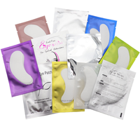 Patchs de gel hydrogel sous les yeux rose et noir à marque privée, en coton, pour extensions de cils et soin des yeux, enrichis au collagène