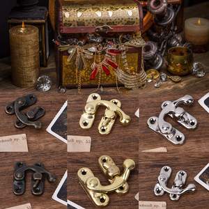 2025 उच्च गुणवत्ता वाले जस्ता मिश्र धातु छोटे लकड़ी के गहने बॉक्स हार्डवेयर धातु सींग का ताला ताला धातु बकल उपहार बॉक्स लॉच - Product Image 6