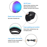 Lunettes de ski RTS Protection CE UV400 lentille polarisée miroir lunettes de ski snowboard lunettes de sports de neige anti-buée OEM logo personnalisé