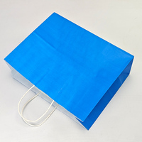 Sac de shopping en papier kraft personnalisé de luxe avec logo, poignée épaisse, recyclable, pour vêtements, cadeaux, emballage de vente au détail