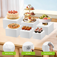 Ensemble de cubes de présentation pour buffet en acrylique blanc