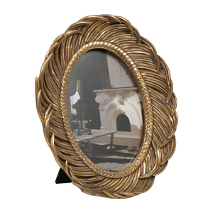 Cornice Decorativa Ovale Boho in Resina Testurizzata 4x6 Pollici, Elegante Espositore da Tavolo - Product Image 2