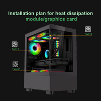 Boîtier d'ordinateur de taille moyenne OEM, 7 emplacements PCI, support de ventilateur 140 mm, avec panneau frontal USB 3.0