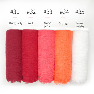 ピュアカラークリンクル通気性95*180 cmドバイイスラム教徒女性毎日モーダルスカーフタッセル付き - Product Image 5