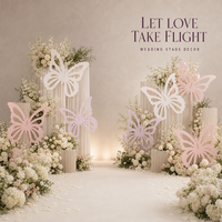 Décoration de mariage en forme d'ailes de papillon creuses, accessoires de vitrine faits à la main, ailes de papillon en carton, guide d'allée, toile de fond de scène