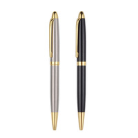 Logotipo personalizable Slim Signature Executive Metal Twist Matte Black Bolígrafo 1,0mm Ancho de escritura Diseño simple