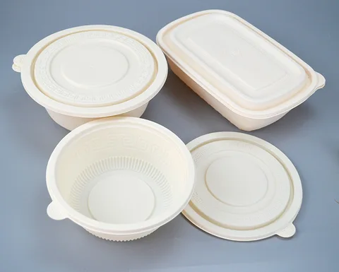 Tazón de sopa biodegradable con tapa Oem 300Ml Compartimento de almidón de maíz Bowls