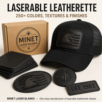 Patch de casquette vierge en cuir PU auto-adhésif, personnalisable avec logo gravé au laser et imprimable UV, 6 formes, direct usine OEM