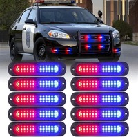 Kit de feux stroboscopiques d'urgence YM-Ebright Amber 12 LED 12-24V DC 3000 Lm, montage encastré sur surface, feux de signalisation latéraux, feux de signalisation de danger