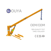 Grue d'atelier en acier certifiée CE 1000 LBS avec flèche réglable et palan à moteur à chaîne pour le démontage de moteurs en garage