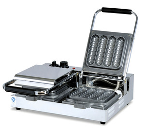 Chất lượng cao thép không gỉ tấm đôi Waffle Hot Dog máy 220V mới cho khách sạn cửa hàng thực phẩm nhà hàng năng suất cao - Product Image 1